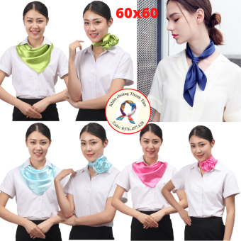 Khăn Lụa Vuông Đồng Phục Nữ Công Sở- Khăn Turban Quàng Cổ Buộc Tóc Quấn Tay 60x60