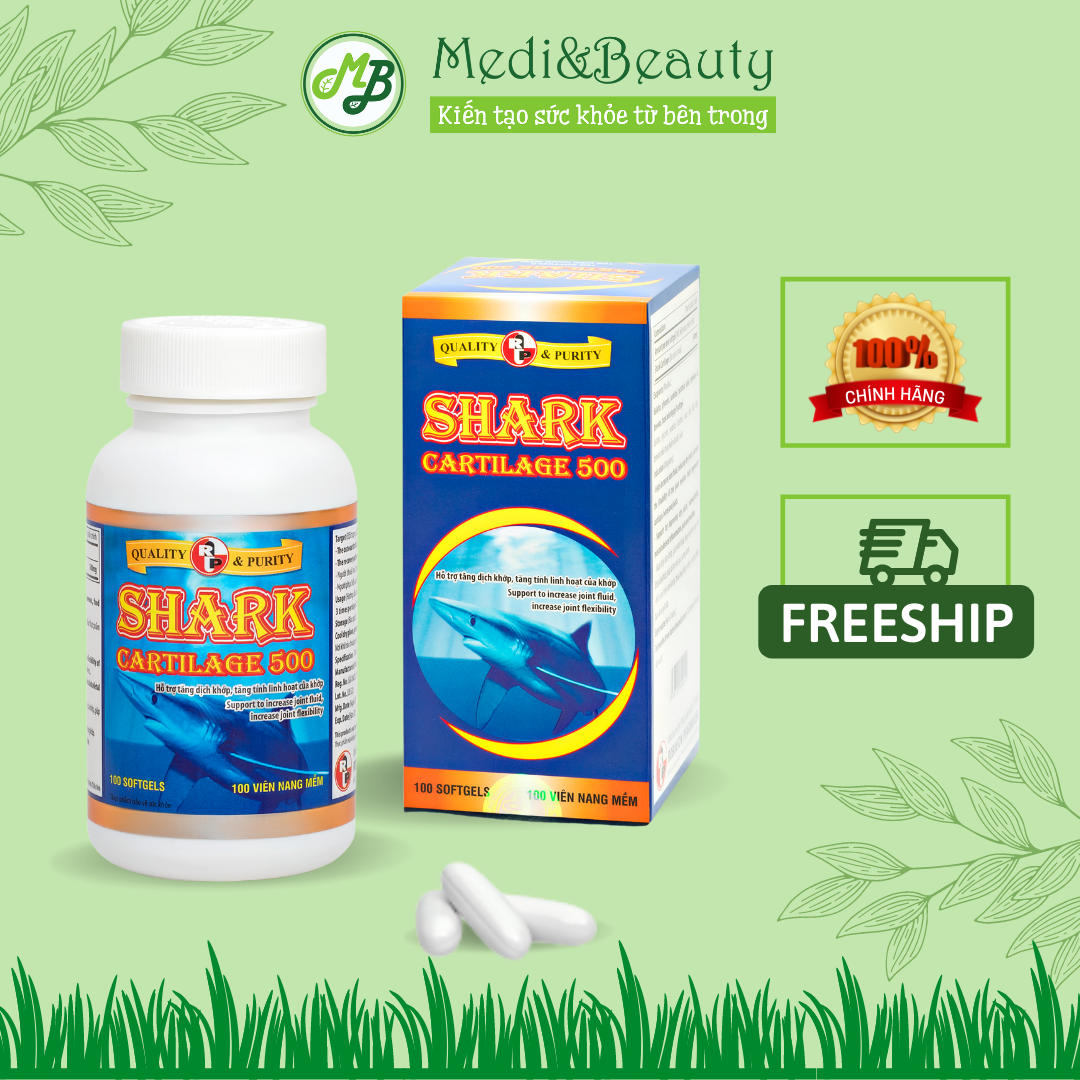 TPCN Giảm đau khớp - Tạo sụn khớp - Giúp khớp linh hoạt SHARK CARTILAGE 500mg - Chai 100 viên