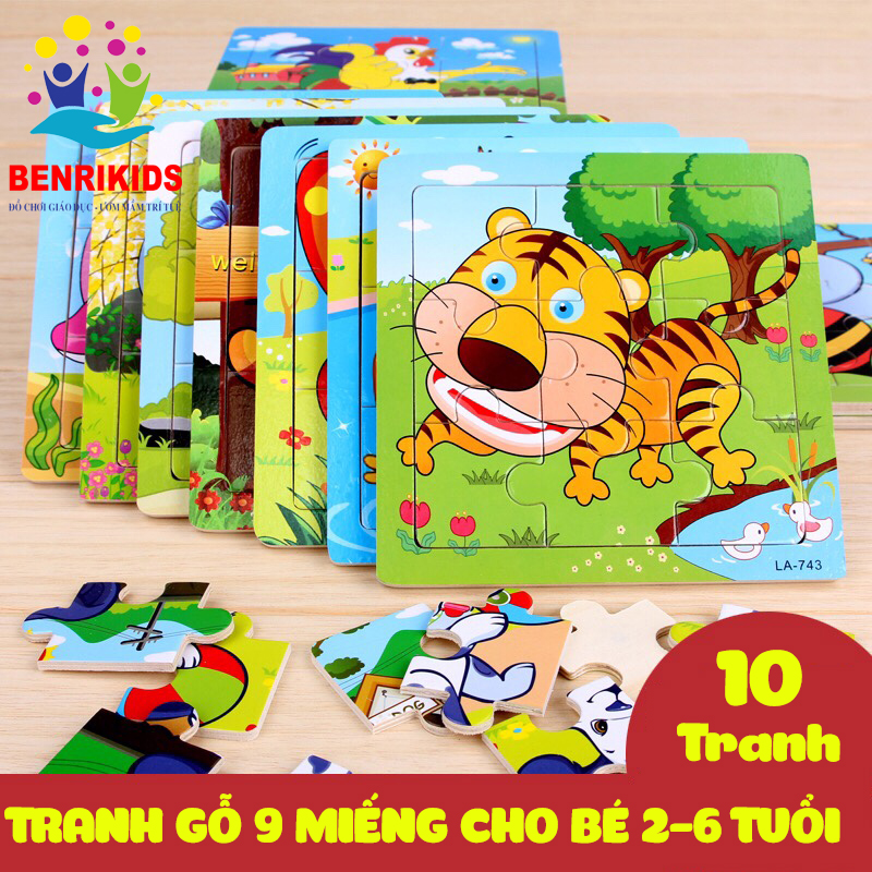 Bộ 10 Tranh Ghép Hình Chủ Đề Động Vật Và Phương Tiện Giao Thông (2D, Ngẫu Nhiên), Đồ Chơi Giáo Dục, Đồ Chơi Phát Triển Trí Thông Minh Cho Bé