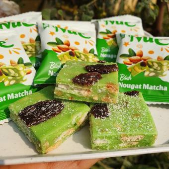 Kẹo nougat vị sữa truyền thống / matcha- ăn vặt ngon - kẹo không đường - kẹo hạnh phúc