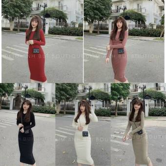 Đầm Body - Váy Body Len Tăm Dài Tay Chất Đẹp [BinBin]