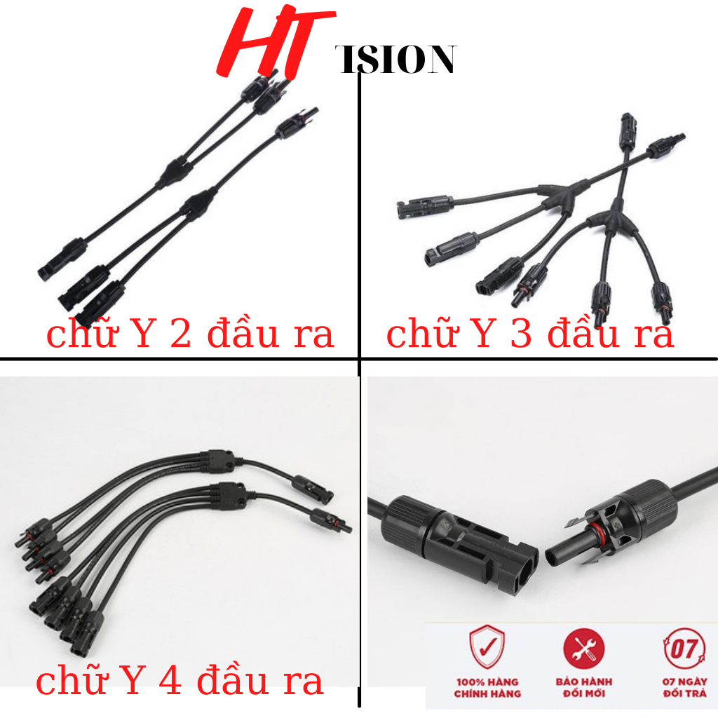 Cặp jack kết nối phân nhánh chữ y mc4 2 đầu ra/ mc4 3 đầu ra/ mc4 4 đầu ra 1 m/m/m/f và f/f/f/m cút nối nlmt