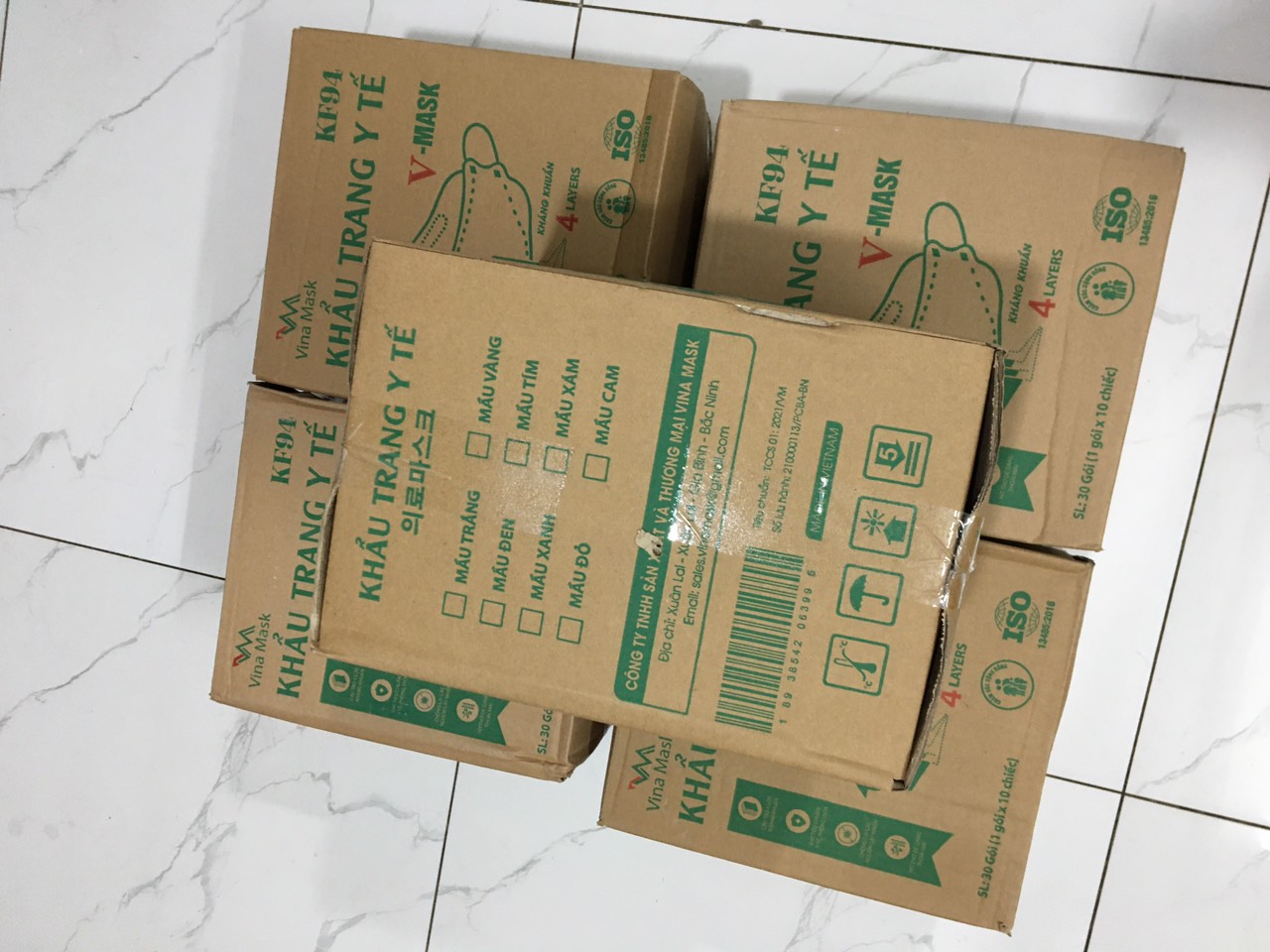 Combo giá sỉ 5 thùng khẩu trang vina mask kf94 kháng khuẩn