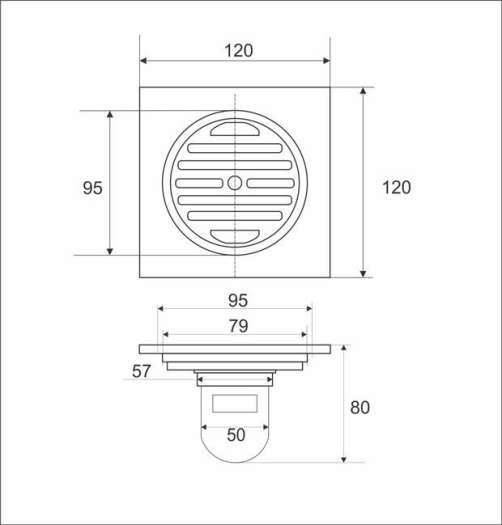 Phễu thoát sàn chống mùi hôi Zento ZT559 (12x12cm)