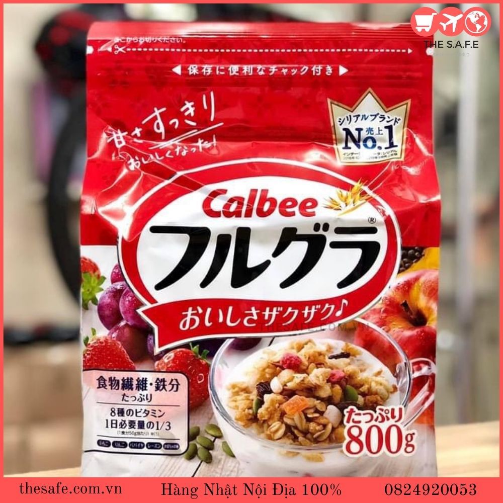 Ngũ Cốc Dinh Dưỡng Nhật Bản Calbee Bịch Màu Đỏ 750g (Mẫu mới 2022)