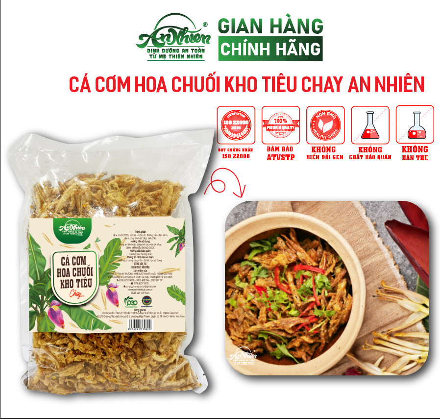 1kg cá cơm hoa chuối kho tiêu chay an nhiên, thịt chay, thực phẩm chay, thuần chay healthy, ăn chay