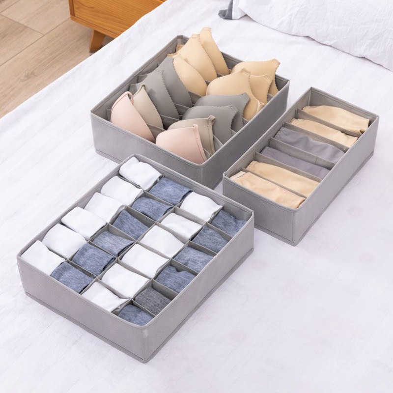 Hộp vải đựng đồ - hộp vải đựng tất, vớ - giỏ vải đựng ao lót, đồ lót gấp gọn