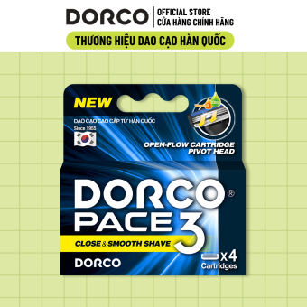 Hộp 04 Đầu Cạo Râu 3 Lưỡi Dorco Pace 3 TRA4040-PP (Cartridge)