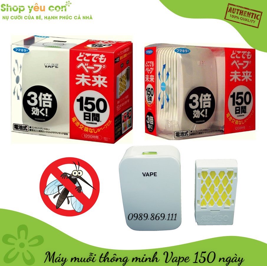 Máy đuổi muỗi Nhật Bản Vape hàng Nhật dùng Pin 150 Ngày