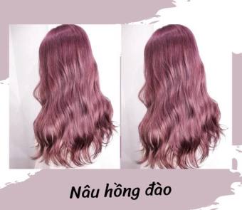 Thuốc nhuộm tóc màu Nâu hồng đào + Tặng trợ nhuộm, gang tay