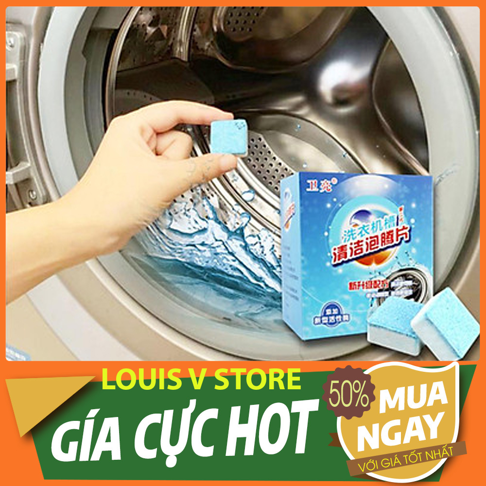 COMBO 50 Viên Tẩy Lồng Máy Giặt, Diệt Khuẩn Và Loại Bỏ Chất Cặn Trong Máy Giặt Hiệu Quả - 1 Hộp 12viên - LOUIS V STORE