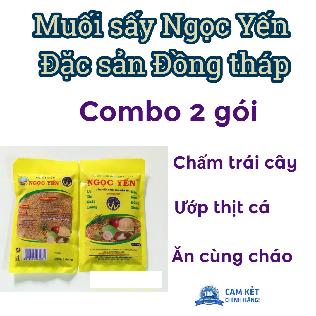 Combo 2 túi Muối sấy Ngọc Yến 100gr đặc sản Đồng Tháp, chấm trái cây thượng hạng, hàng mới.