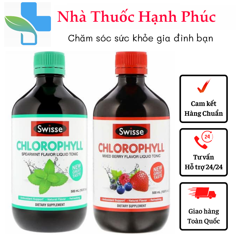 Nước Diệp Lục Swisse Chlorophyll 500ml Hương Bạc Hà