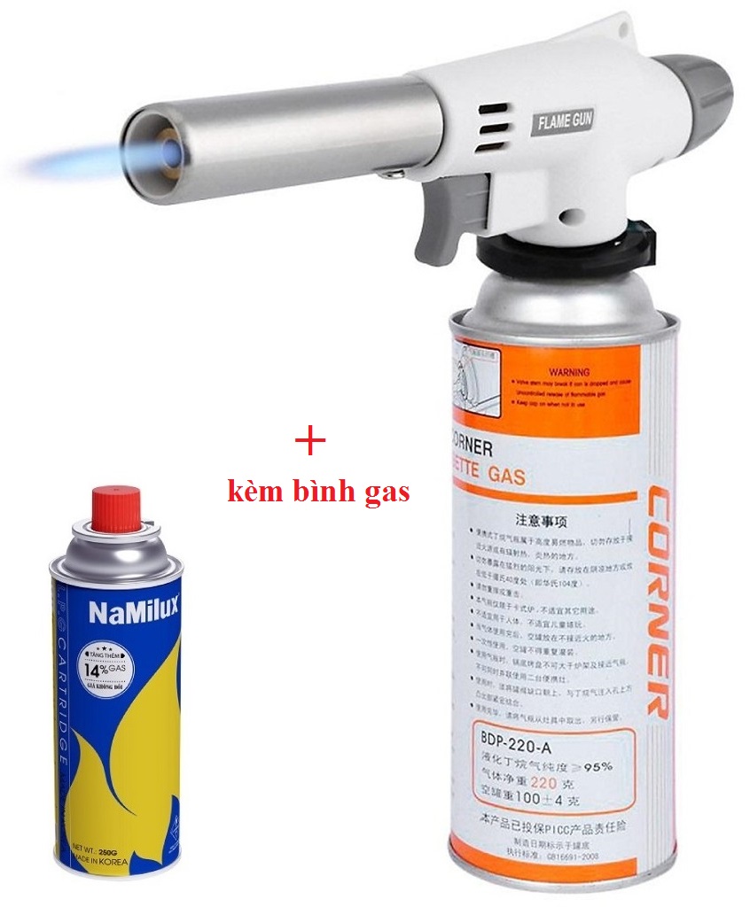 Đầu khò gas mini cầm tay đánh lửa tự động, điều nhiệt độ cao 1300 độ khè lửa công nghiệp chuyên thợ cơ khí, nấu nướng, đốt than sử dụng an toàn,độ bền cao