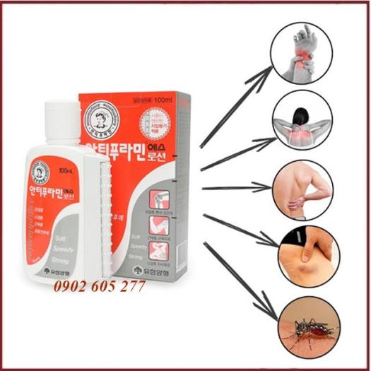 Dầu nóng xoa bóp Antiphlamine màu đỏ Hàn Quốc 100ml
