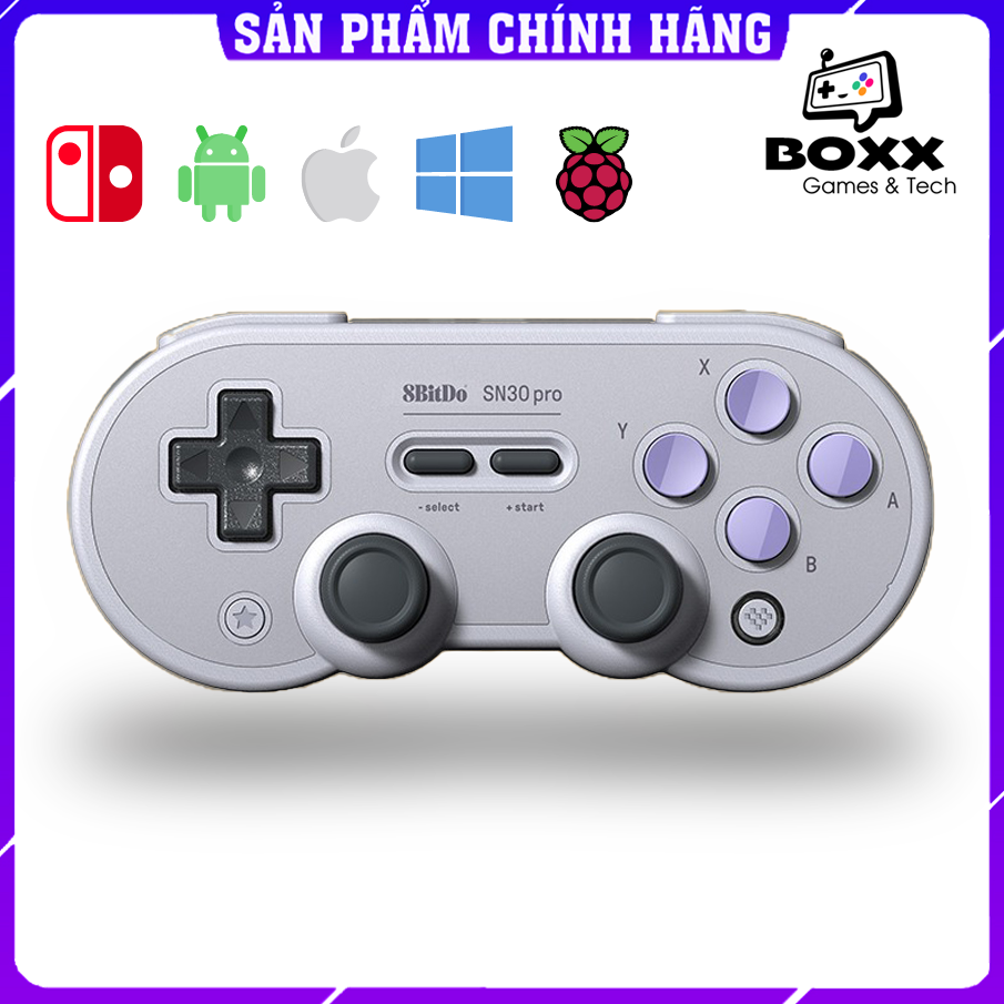 Tay cầm chơi game bluetooth 8Bitdo SN30 Pro SN Edition cho Nintendo Switch, Windows, Điện thoại
