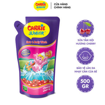 Túi Sữa Tắm Gội Cho Bé Carrie Junior Hương Cheeky Cherry 500G