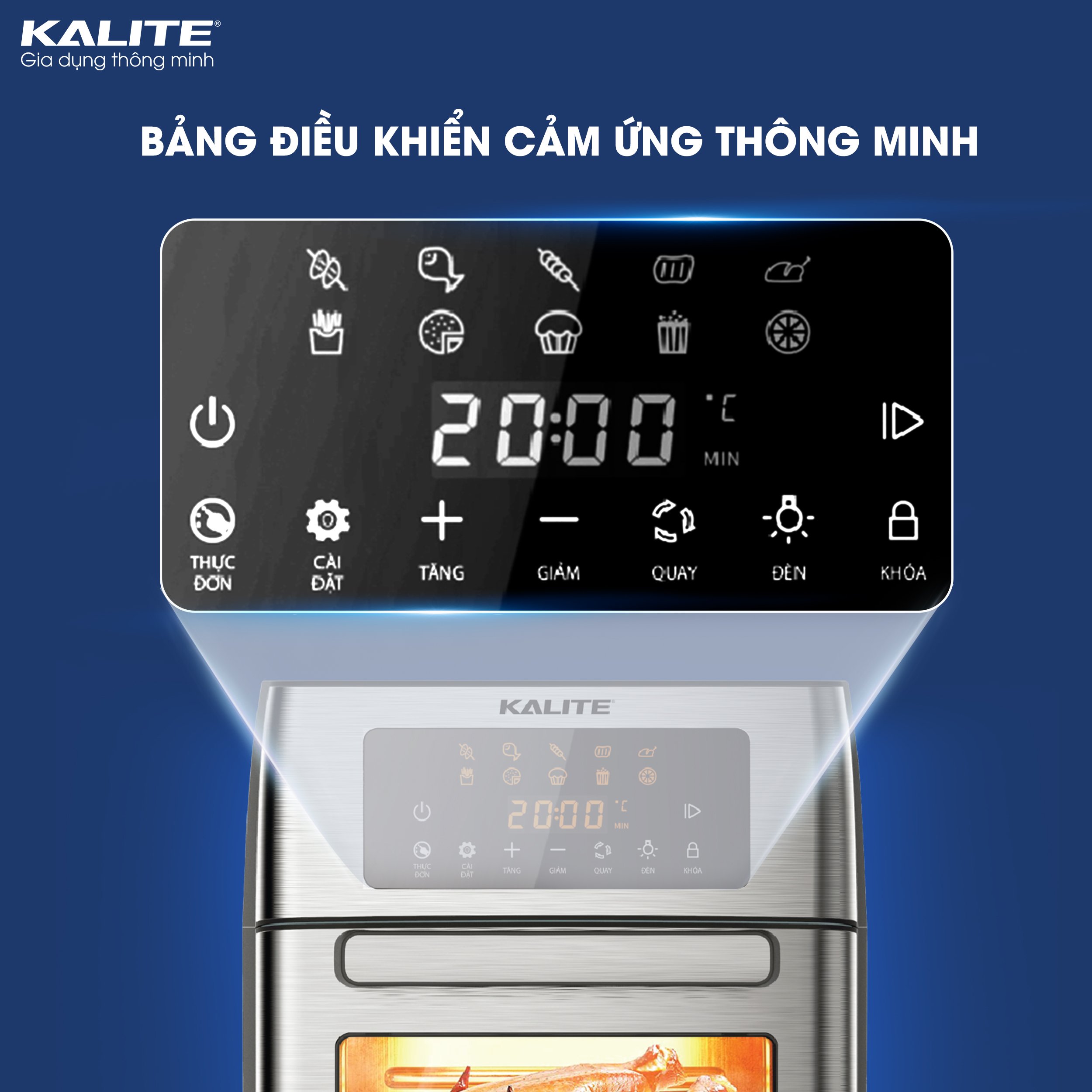 Nồi chiên không dầu Kalite KL-1500setup 10 chức năng chuyên sâu thỏa sức chế biếncông
