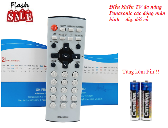 Remote Điều khiển tivi Pa_na_so_nic đa năng tất cả các đời tivi cổ màn hình dày- Hàng mới loại tốt 100% Tặng kèm Pin