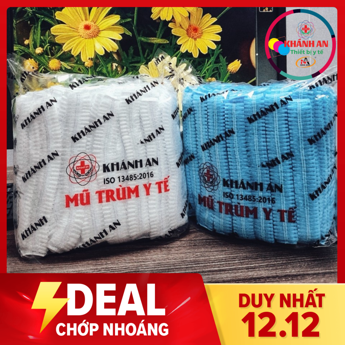 Mũ trùm đầu y tế, mũ con sâu Khánh An bịch 100 cái