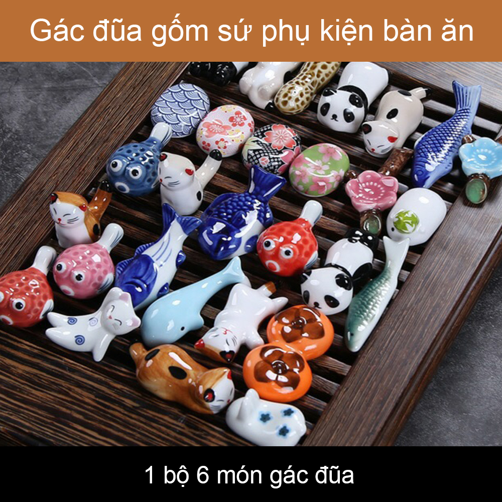 Combo 6 Gác đũa gốm sứ các loại phụ kiện bàn ăn An Nam Decor