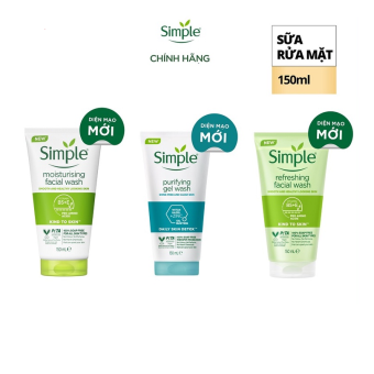 Sữa Rửa Mặt Giúp Da Sạch Sâu, Ngừa Mụn Và Dịu Nhẹ Simple Kind To Skin Refreshing Facial Wash 150ml