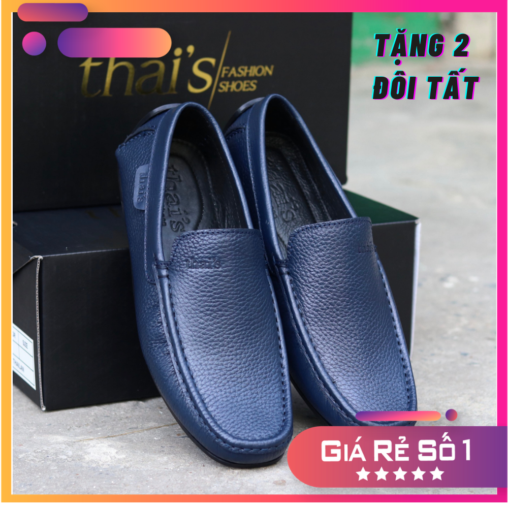 Giày lười nam da bò cao cấp, nhập Thái Lan Full hộp, bảo hành 2 Năm, mã SP TH03X