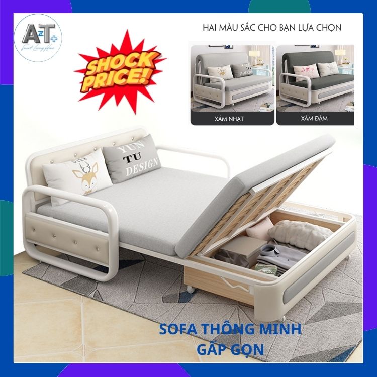 [Freeship Max & Tặng 2 gối =350k ] Giường sofa, sofa Bed Đa Năng thông minh dễ dàng chuyển đổi thành ghế sofa, Giường Ngủ đa năng thông minh, sofa giường gấp gọn KT : 1m6 x 1m93 có ngăn chứa đồ