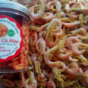 Tôm khô nguyên vỏ cà mau loại 1 làm từ tôm đất sống thơm ngon ngọt thịt dùng làm quà biếu