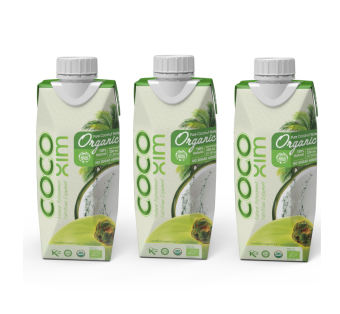 Combo 3 hộp nước dừa đóng hộp Organic 100- dừa tươi nguyên chất - Thương hiệu COCOXIM 330ml - YOOSOO