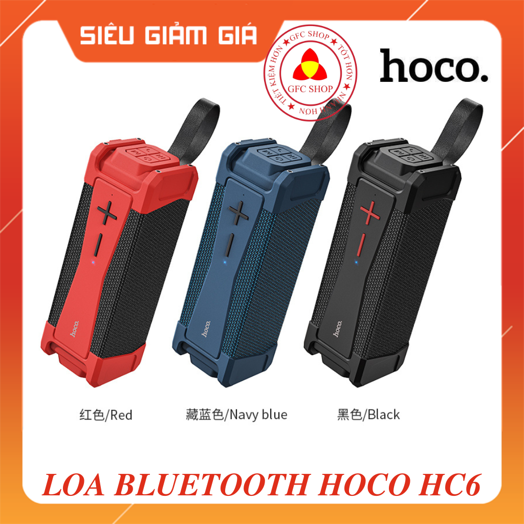 Loa Bluetooth đa năng HOCO HC6 công nghệ bluetooth V5.0, công suất 10Wx2, nghe nhạc 6h, pin 4000mAh, chống nước IPX5, thiết kế hầm hố, mạnh mẽ (Màu ngẫu nhiên)