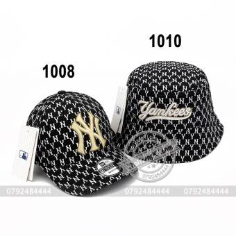 Combo 2 Nón bucket MLB Monogram NY đen