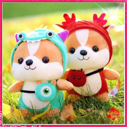 ✓▥ↂ Gấu bông đồ chơi mini cute thú nhồi bông con sóc nhỏ đeo túi đáng yêu