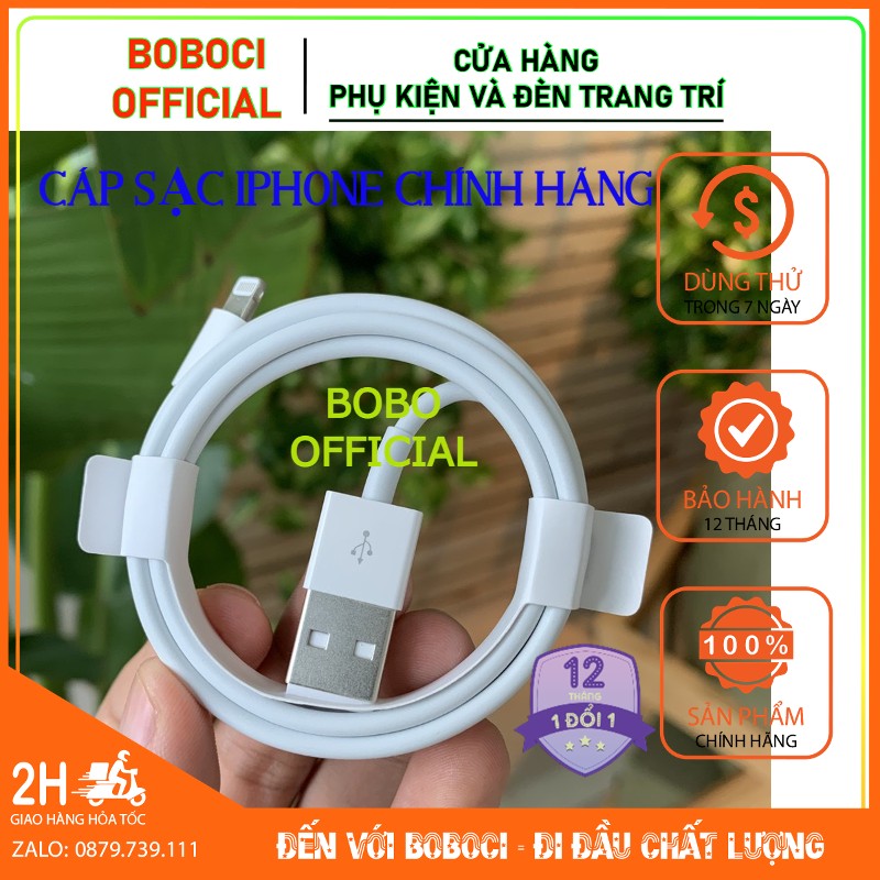 Cáp sạc , dây sạc iphone 5 5s 6 6s 6plus 6splus 7 7plus 8 8plus x xsmax 11 11promax 12 12promax 13 13promax - bh 12 tháng