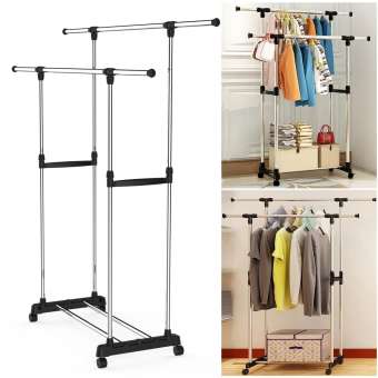 Sào phơi inox chắc chắn treo quần áo, cây phơi đồ inox, Sào Phơi Đồ, Giá Treo Quần Áo Bằng Inox. Giàn Phơi Đồ Quần Áo Sào phơi inox chắc chắn 2 tầng có bánh xe di chuyển. bảo hành 12 tháng