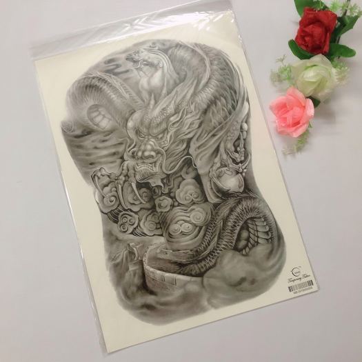 Hình xăm dán tattoocấp kín lưng 34x48cm QUỶ DỮ NHE NANH- tặng bắp tay mini  10x20 - Bộ quà tặng | TheFaceHolic.com