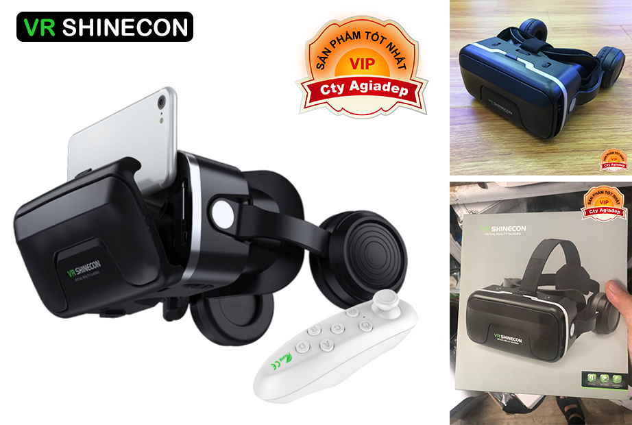 Kính vr kính thực tế ảo shinecon xịn có tai nghe g4