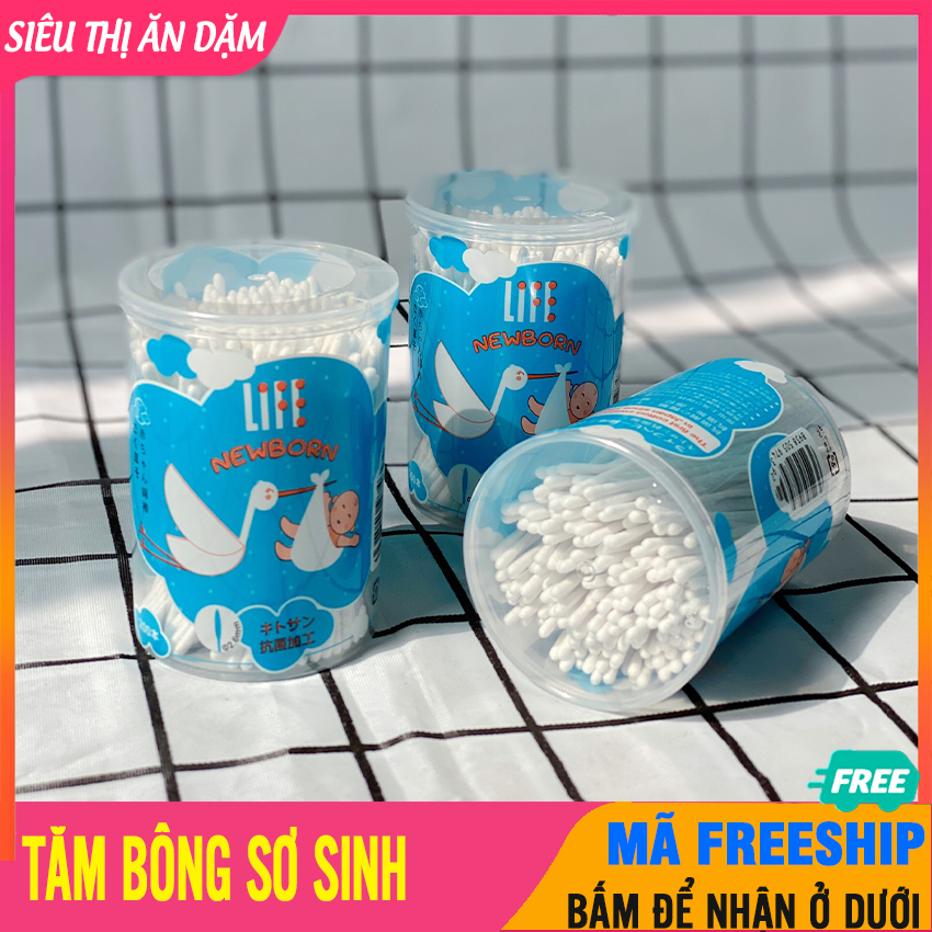 Tăm bông đầu siêu nhỏ life newborn cho trẻ sơ sinh - tăm bông sơ sinh - tăm bông ngoáy tai cao cấp đầu nhỏ - tam bong cho tre so sinh