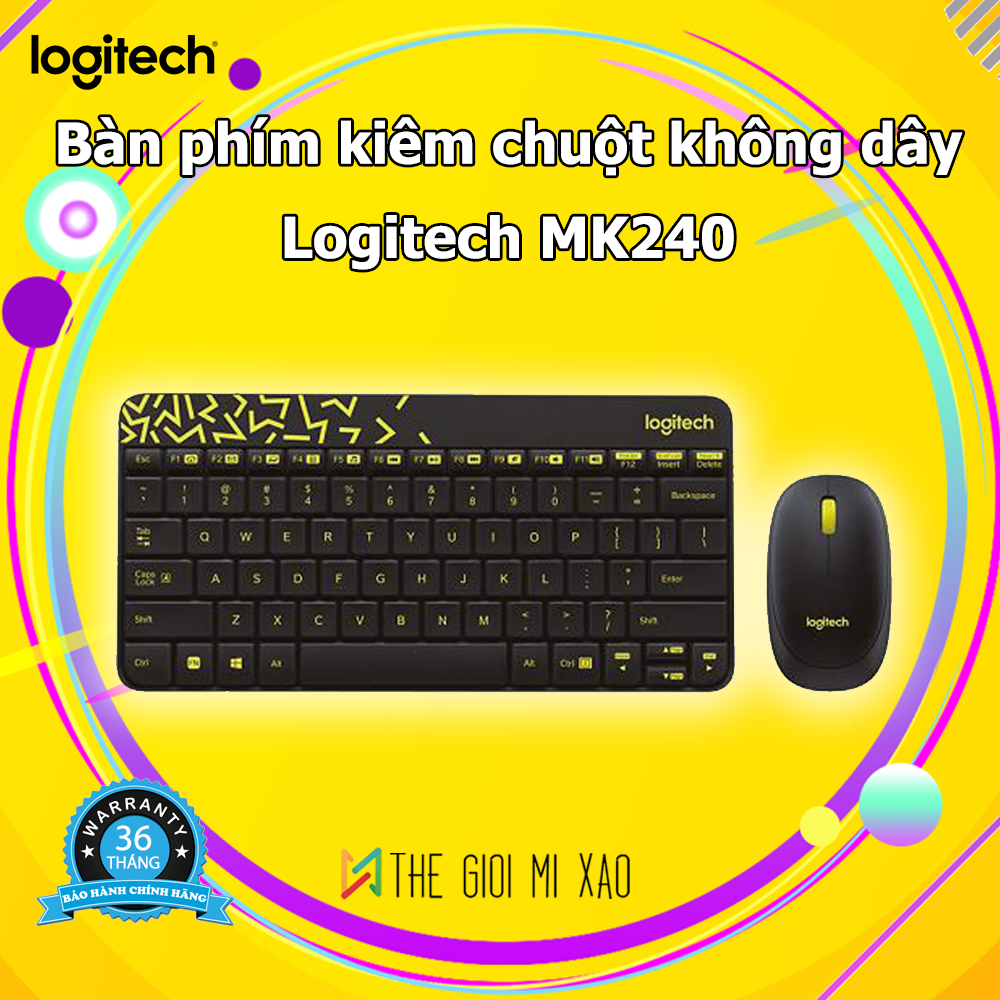 HỎA TỐC 2H | Bàn phím kiêm chuột Không dây Logitech MK240 Nano - Bảo hành 3 năm
