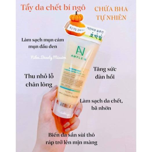 Tẩy Da Chết Bí Đỏ Ample:N Purifying Shot Pumpkin Enzyme Peeling Gel