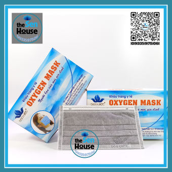 Hộp 50 cái, Khẩu trang y tế 4 lớp Sen Việt Oxygen Mask, khau trang y te sen viet 2D, kháng khuẩn chống bụi thời trang