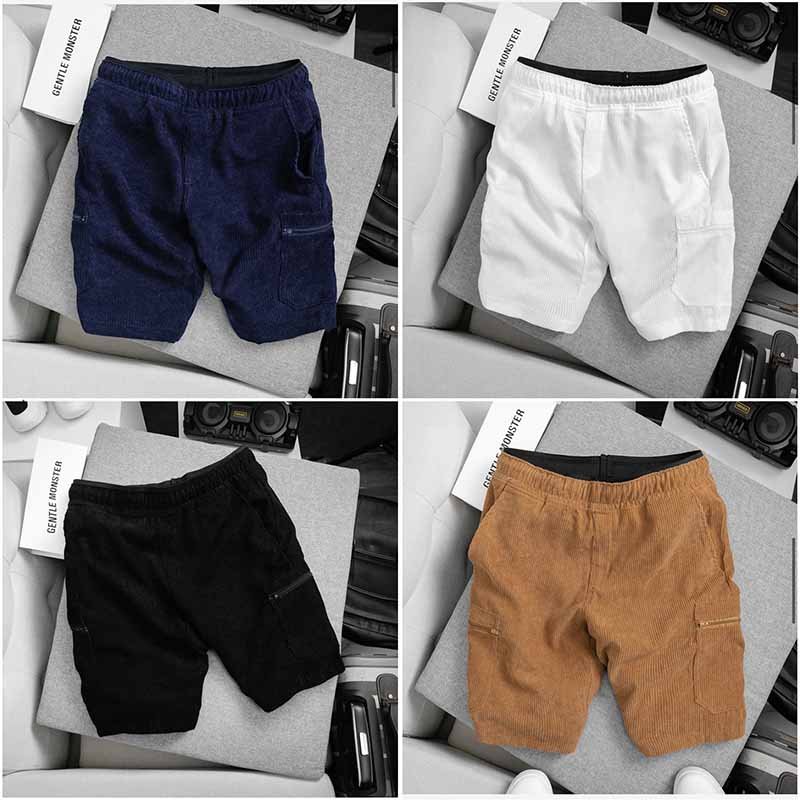 [ GIÁ RẺ ] Quần Short Nam Nữ NHUNG Túi Hộp Lưng Thun Co Giãn From Rộng Thoải Mái Có Túi Khóa Kéo
