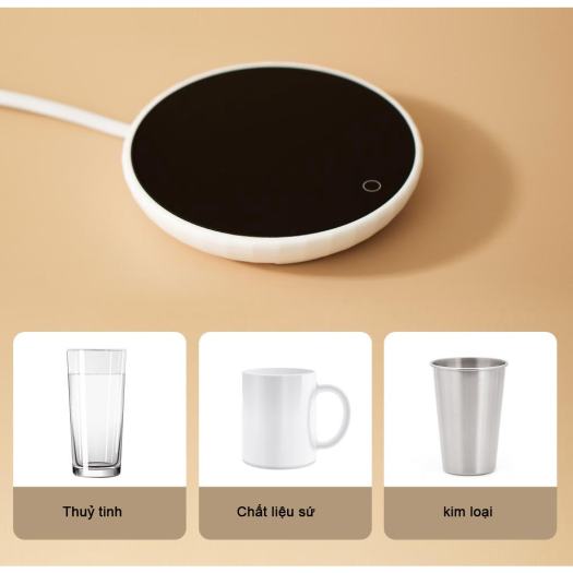 Đế Hâm Nóng Xiaomi OirM Thông Minh , Tiện Dụng - Giữ Nhiệt 55 oC , Sữa, Cà Phê , Nước....Phù Hợp Với Mọi Chất Liệu
