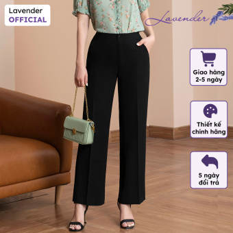 Quần âu nữ đen LAVENDER ống suông basic chất co giãn nhẹ Q1347