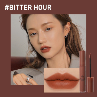 Son kem lì 3CE Velvet Lip Tint Bitter Hour nâu ca cao đậm sang chảnh
