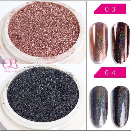 Bột tráng gương cầu vồng ngũ sắc trang trí móng 0.2g