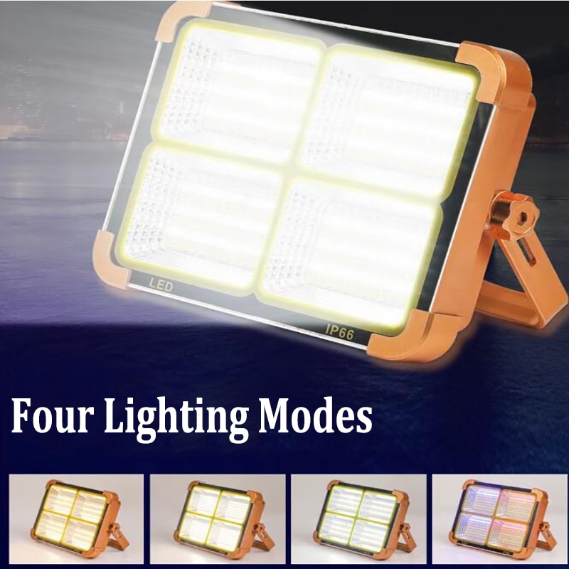 New Led Work Light 2In1 Handheld Solar/Usb Electricity Charging Light Emergency Light Floodlight White/Red Light Camping Light Spotlight