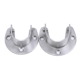 Stainless Steel U-Shaped Closet Rod End Support Wardrobe Clothes hanging Rail Pole Tube Bracket Holder Socket