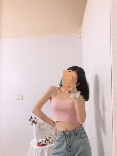 Áo croptop 2 dây thun gân A5201