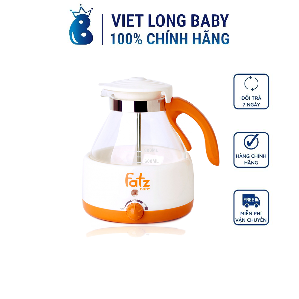 Máy hâm nước pha sữa có nhiệt kế 800ml fatzbaby fb3005sl - hàng chính hãng - bảo hành 1 năm